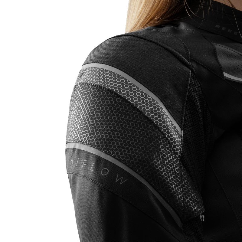Chaqueta de moto para mujer Rebelhorn Hiflow V negra