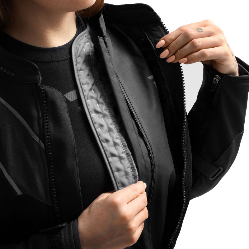 Chaqueta de moto para mujer Rebelhorn Hiflow V negra