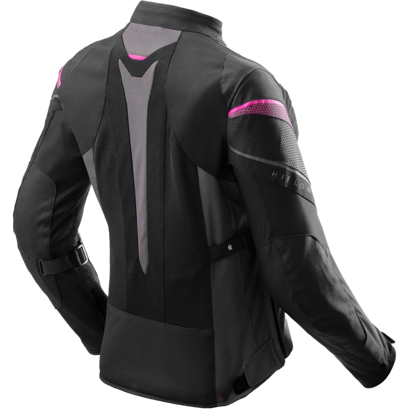 Chaqueta de moto para mujer Rebelhorn Hiflow V Negro-Gris-Rosa