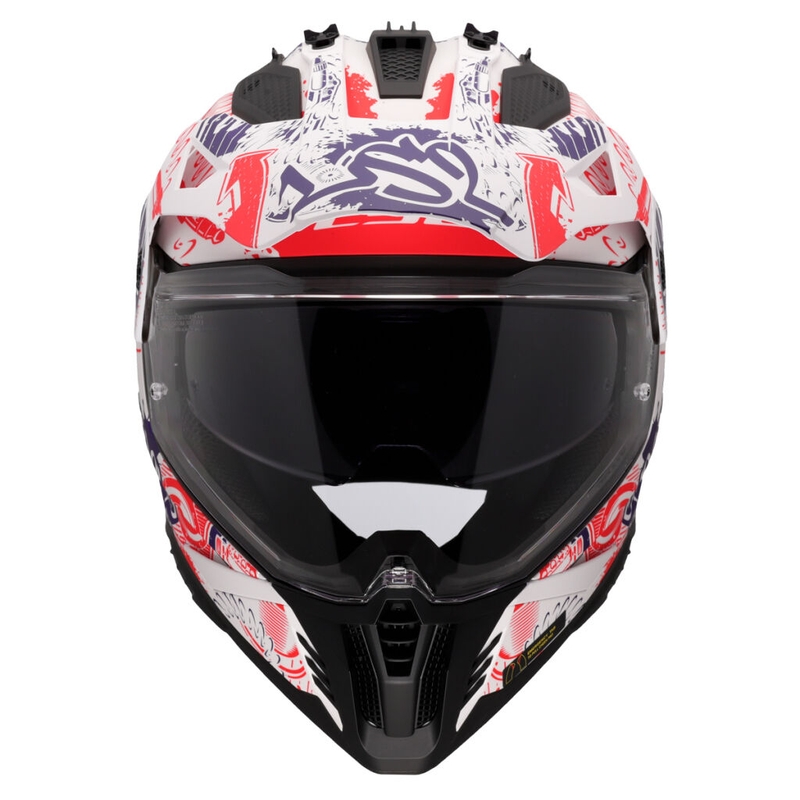 Casco de moto enduro LS2 MX702 Pioneer II Fantasy blanco-rojo-azul