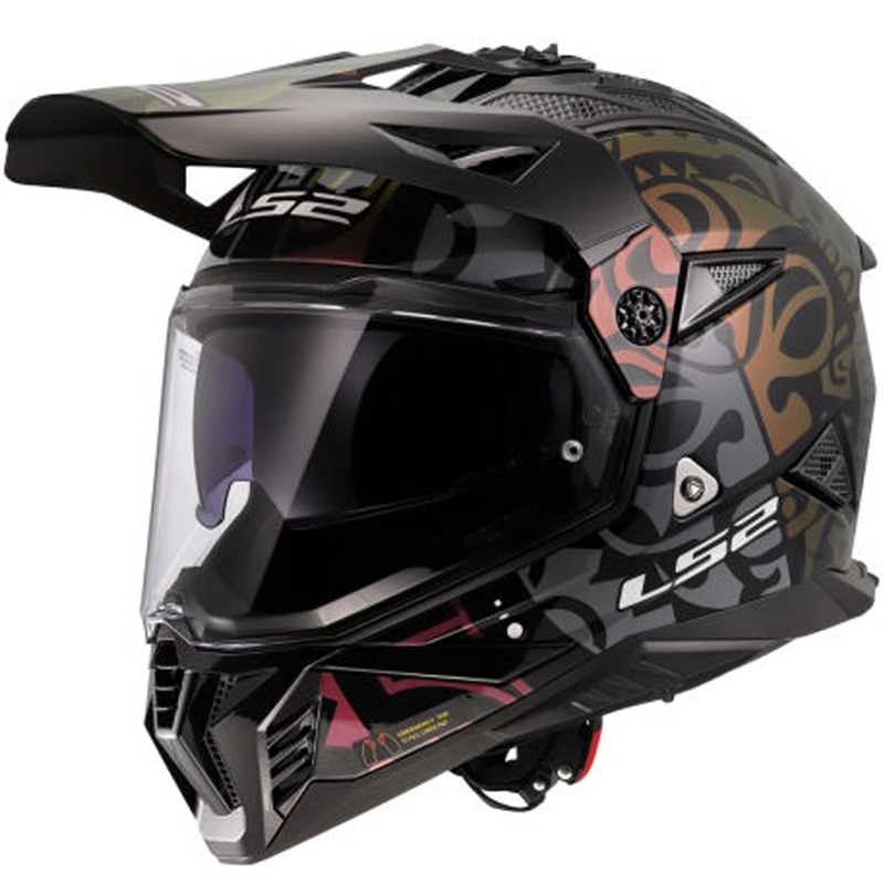 Casco de moto enduro LS2 MX702 Pioneer II Rangi negro