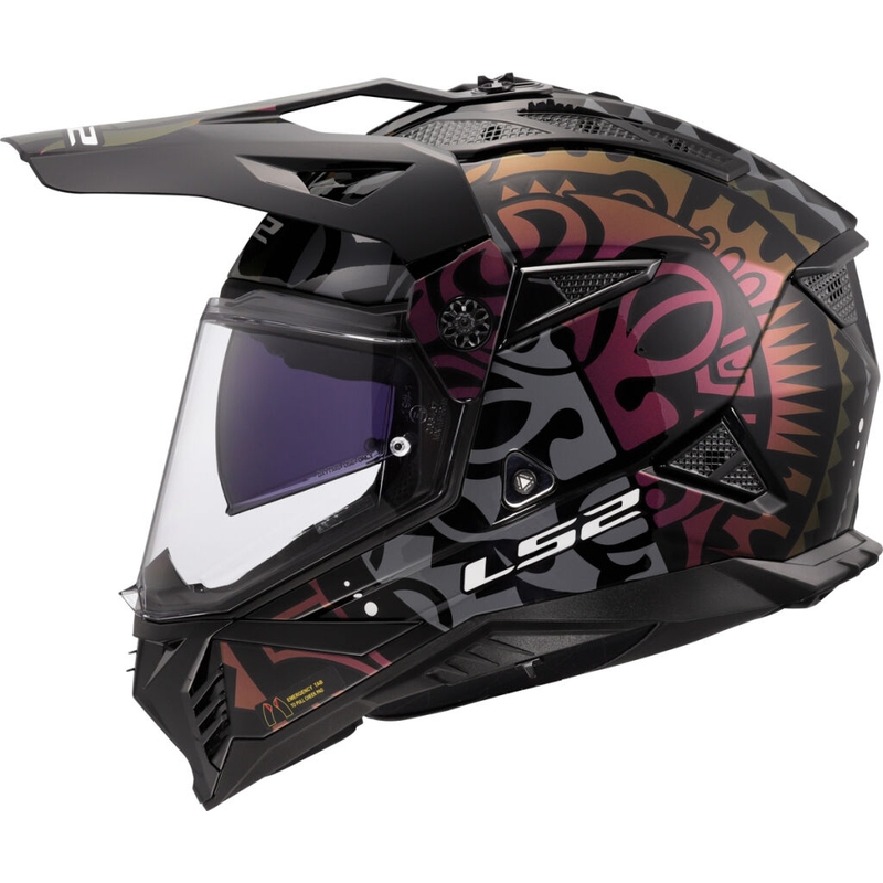 Casco de moto enduro LS2 MX702 Pioneer II Rangi negro