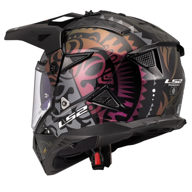 Casco de moto enduro LS2 MX702 Pioneer II Rangi negro