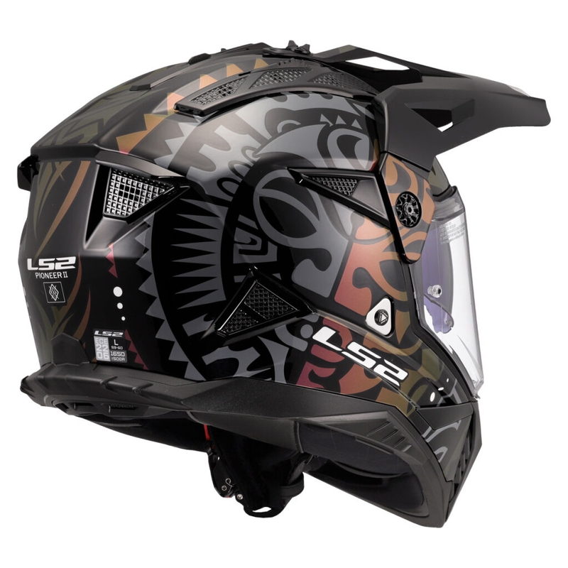 Casco de moto enduro LS2 MX702 Pioneer II Rangi negro