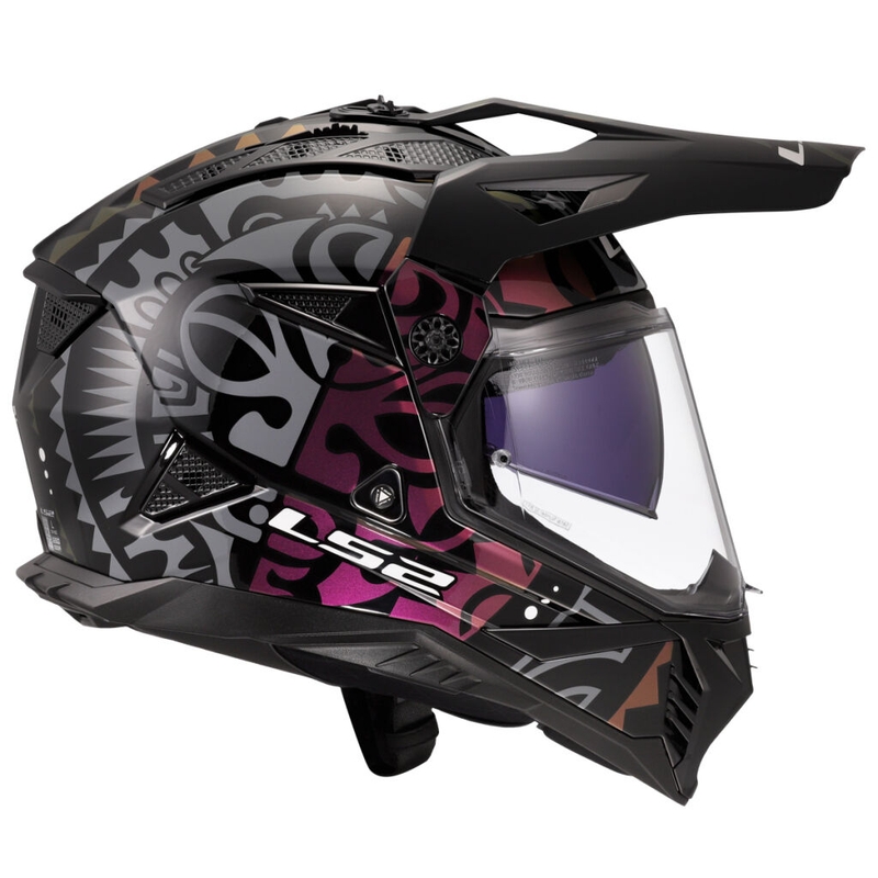 Casco de moto enduro LS2 MX702 Pioneer II Rangi negro