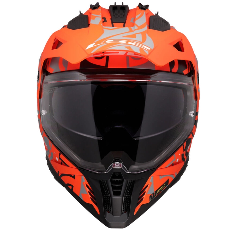 Casco de moto enduro LS2 MX702 Pioneer II Rangi naranja