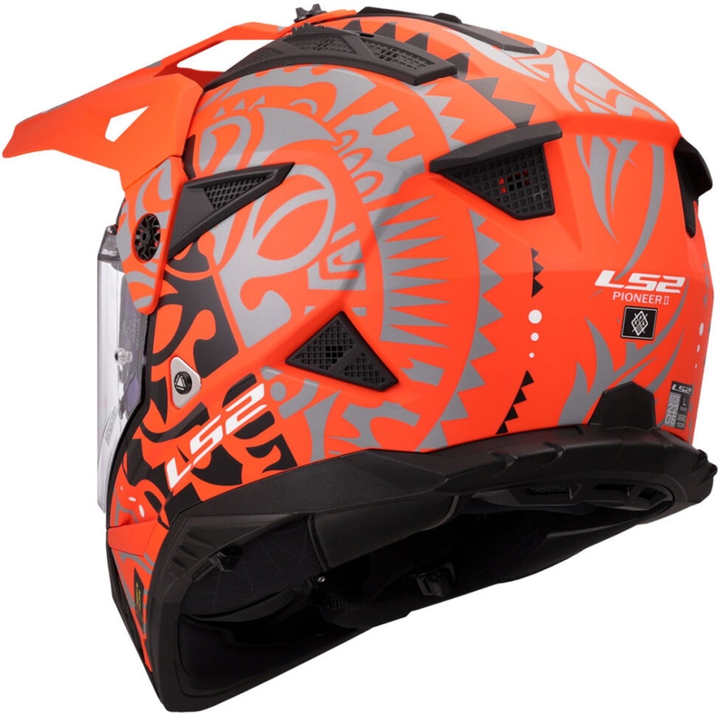 Casco de moto enduro LS2 MX702 Pioneer II Rangi naranja