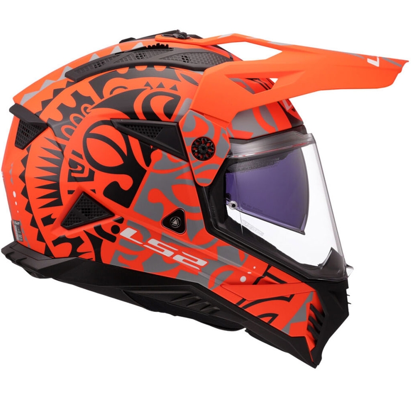 Casco de moto enduro LS2 MX702 Pioneer II Rangi naranja