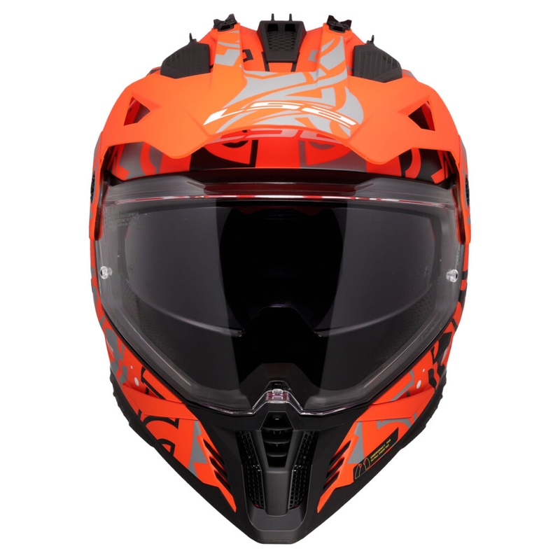 Casco de moto enduro LS2 MX702 Pioneer II Rangi naranja