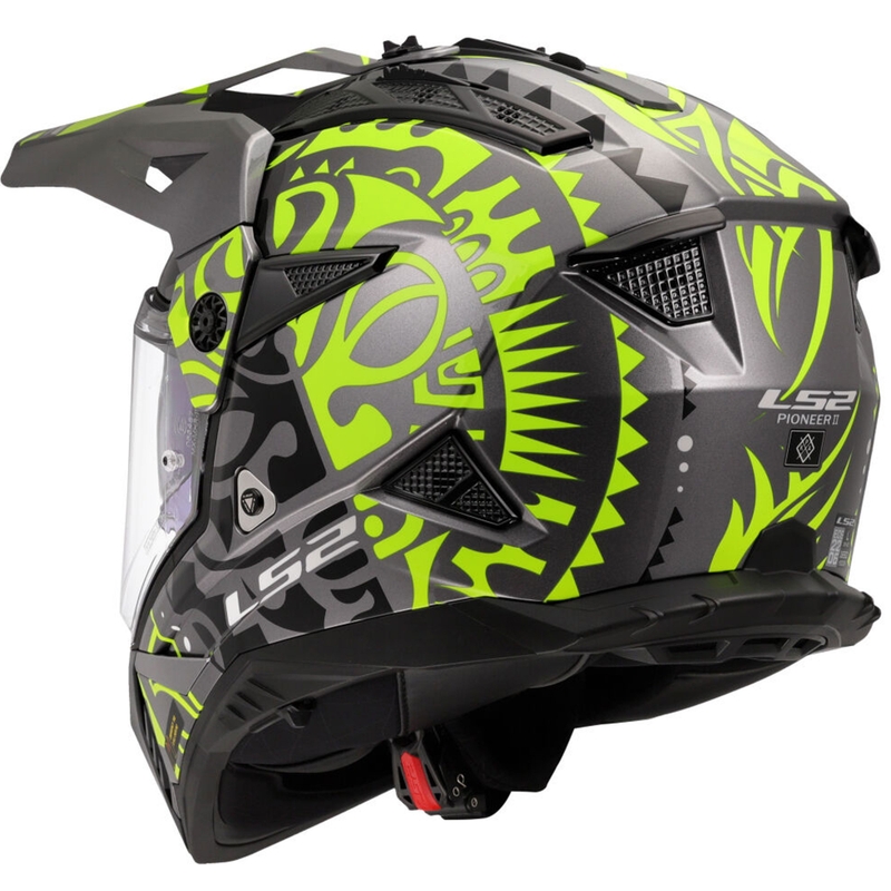 Casco de moto enduro LS2 MX702 Pioneer II Rangi amarillo fluo