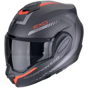 Casco de moto plegable Scorpion EXO-TECH EVO CARBON COSY negro mate-rojo