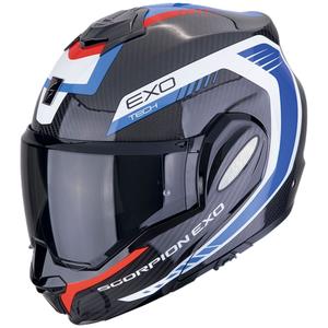 Casco de moto plegable Scorpion EXO-TECH EVO CARBON COSY negro-azul-rojo