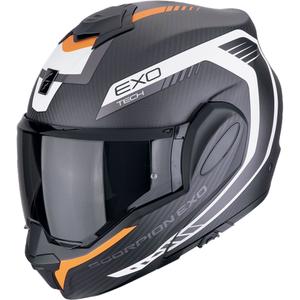 Casco de moto plegable Scorpion EXO-TECH EVO CARBON COSY negro-naranja mate