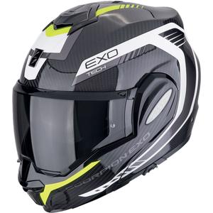 Casco de moto plegable Scorpion EXO-TECH EVO CARBON COSY negro-amarillo fluo