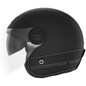 Casco de moto abierto NOX PREMIUM Heritage cuero negro