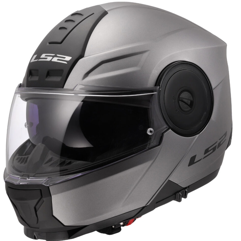 Casco de motocicleta abatible LS2 FF902 Scope II Titanio sólido mate