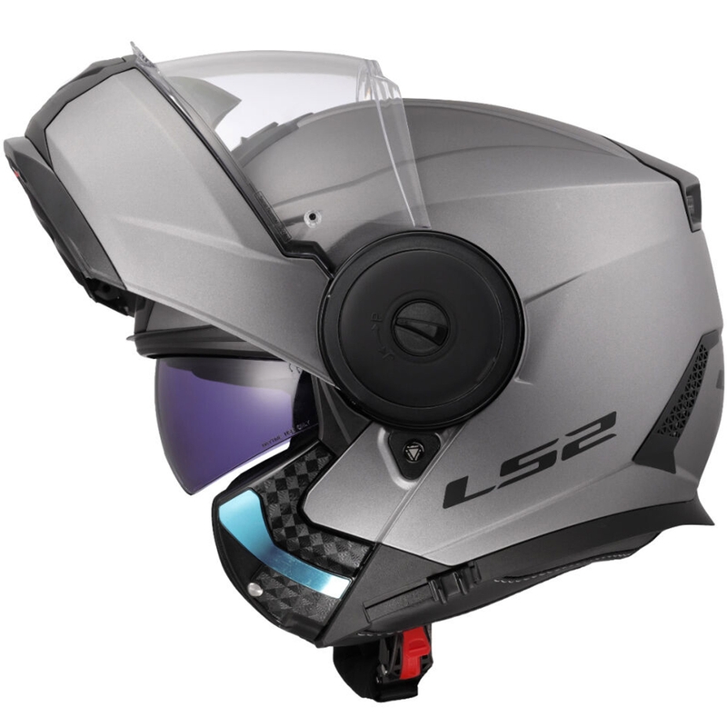 Casco de motocicleta abatible LS2 FF902 Scope II Titanio sólido mate