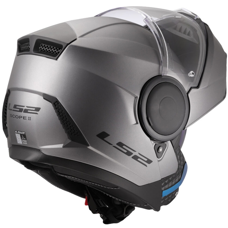 Casco de motocicleta abatible LS2 FF902 Scope II Titanio sólido mate