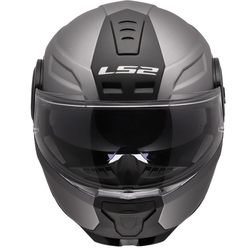 Casco de motocicleta abatible LS2 FF902 Scope II Titanio sólido mate