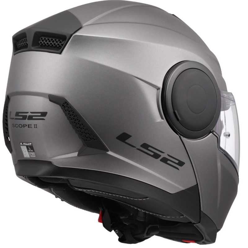 Casco de motocicleta abatible LS2 FF902 Scope II Titanio sólido mate