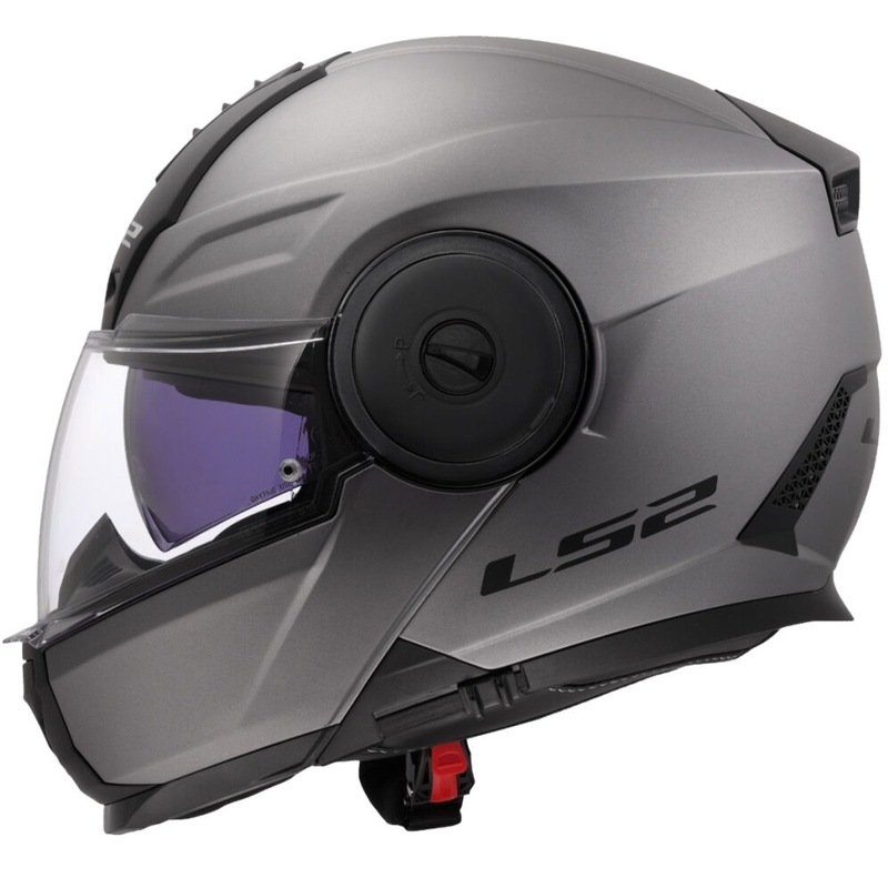 Casco de motocicleta abatible LS2 FF902 Scope II Titanio sólido mate