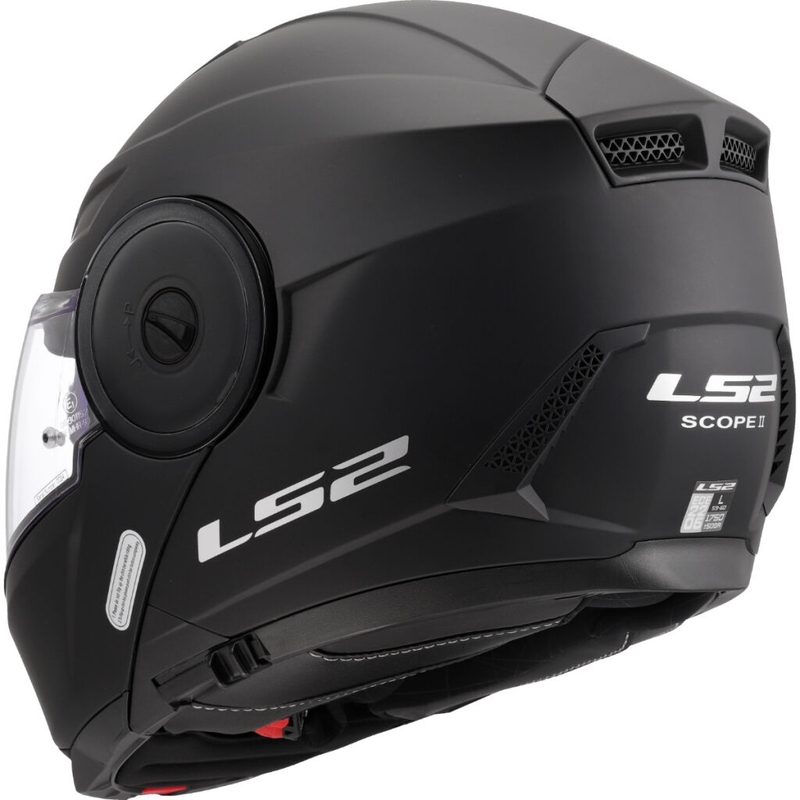 Casco de motocicleta abatible LS2 FF902 Scope II Solid negro mate