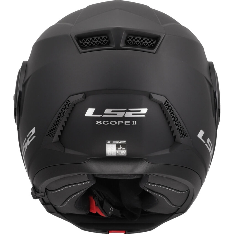Casco de motocicleta abatible LS2 FF902 Scope II Solid negro mate