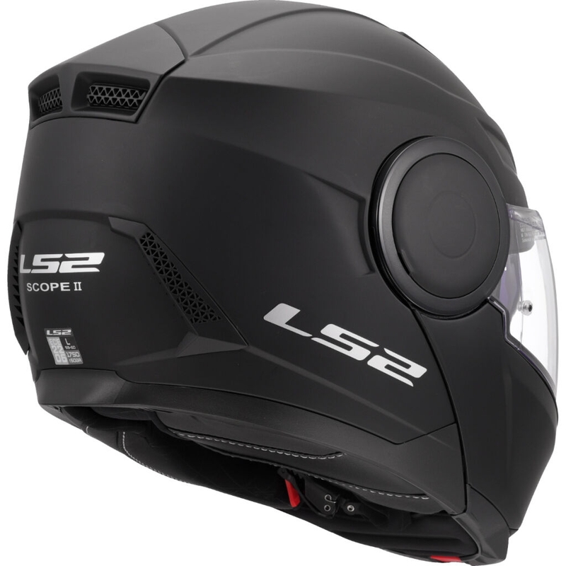 Casco de motocicleta abatible LS2 FF902 Scope II Solid negro mate