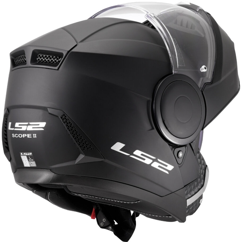 Casco de motocicleta abatible LS2 FF902 Scope II Solid negro mate
