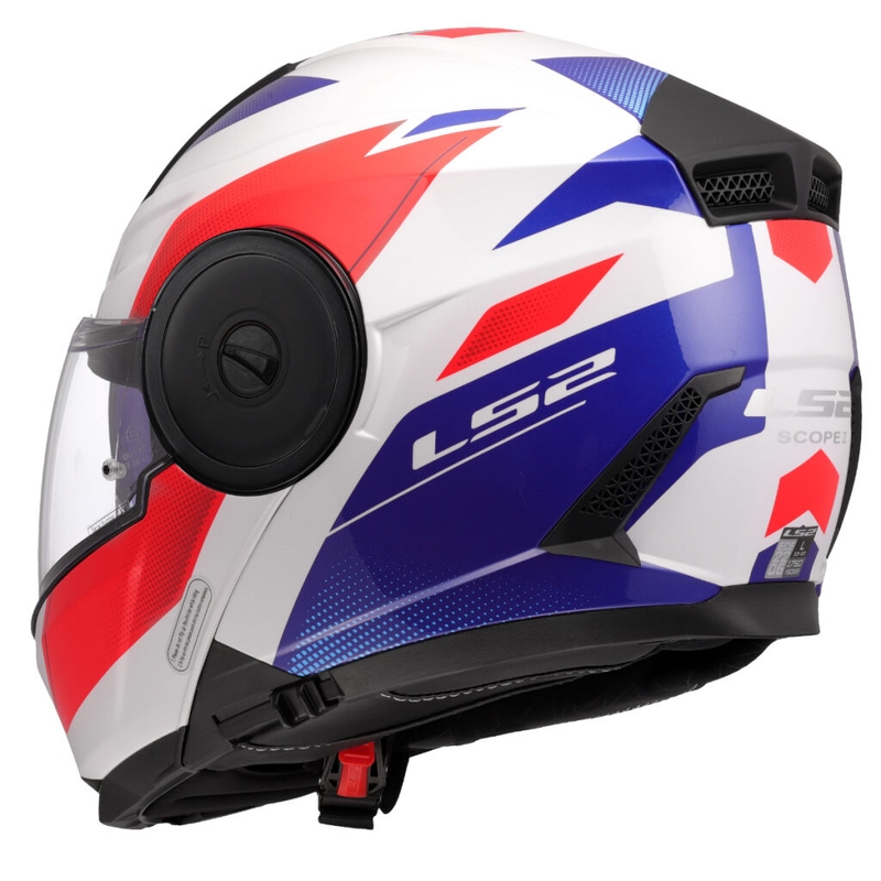 Casco de moto abatible LS2 FF902 Scope II Duria blanco-azul-rojo