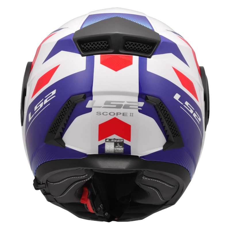 Casco de moto abatible LS2 FF902 Scope II Duria blanco-azul-rojo