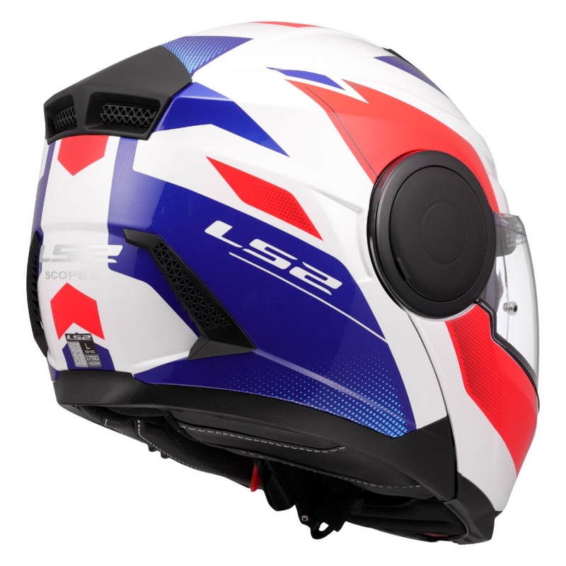Casco de moto abatible LS2 FF902 Scope II Duria blanco-azul-rojo