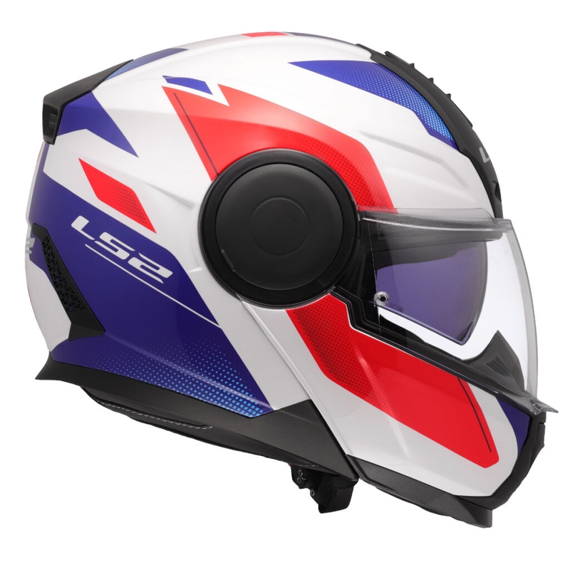 Casco de moto abatible LS2 FF902 Scope II Duria blanco-azul-rojo