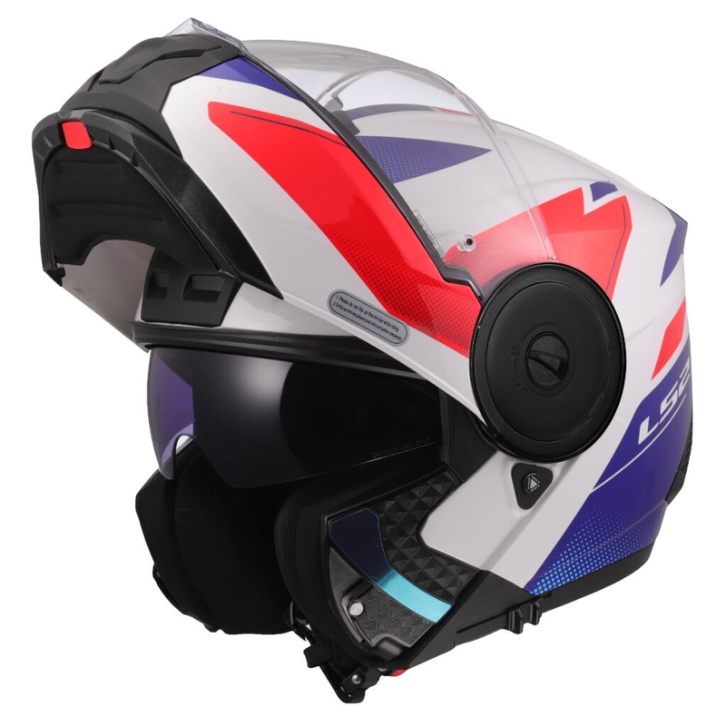 Casco de moto abatible LS2 FF902 Scope II Duria blanco-azul-rojo