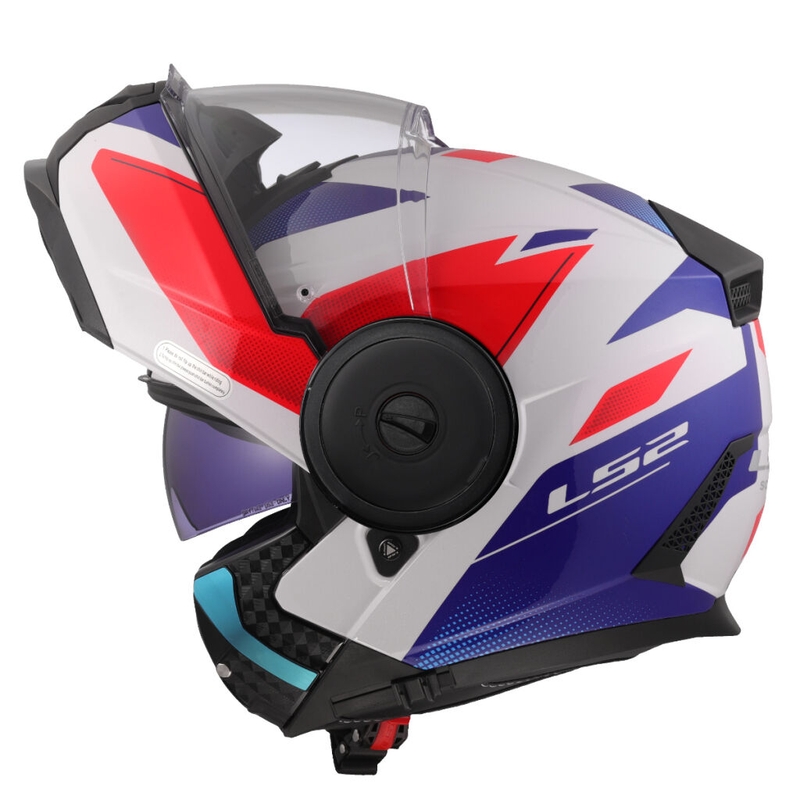Casco de moto abatible LS2 FF902 Scope II Duria blanco-azul-rojo