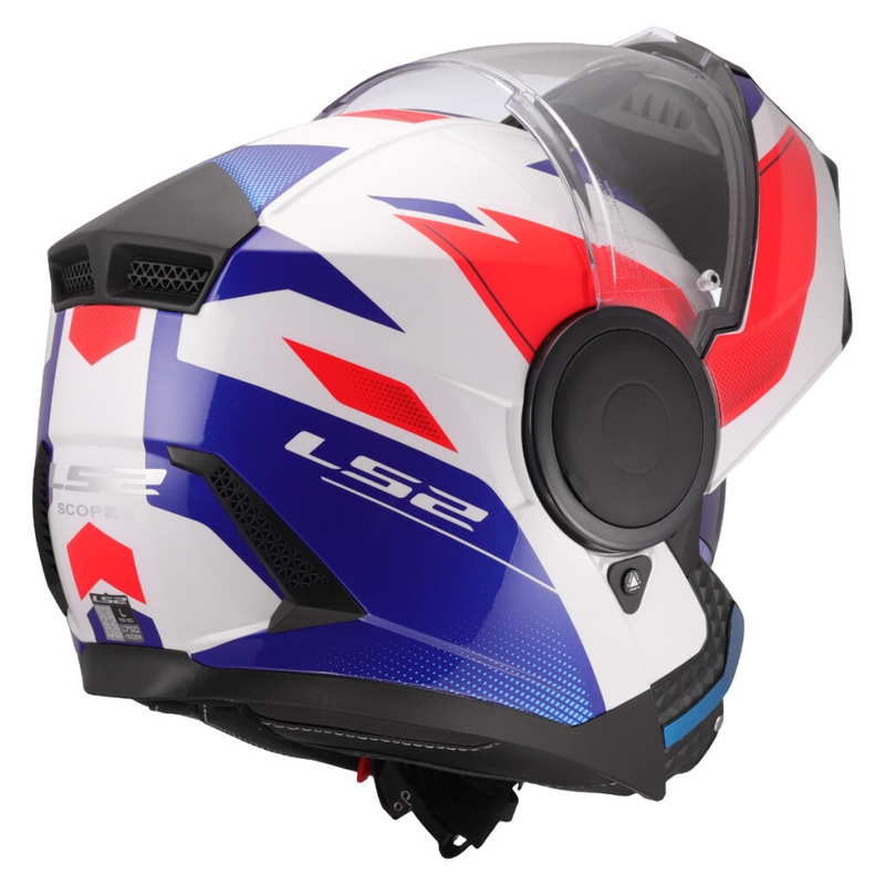 Casco de moto abatible LS2 FF902 Scope II Duria blanco-azul-rojo