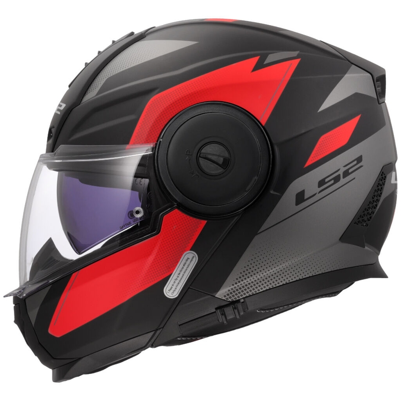 Casco de moto abatible LS2 FF902 Scope II Duria negro-rojo