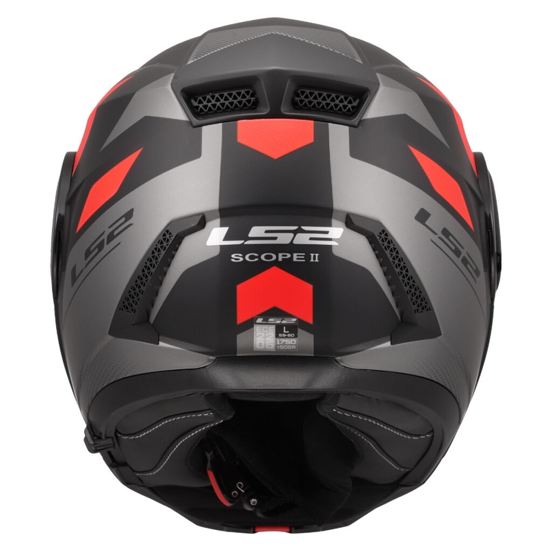 Casco de moto abatible LS2 FF902 Scope II Duria negro-rojo