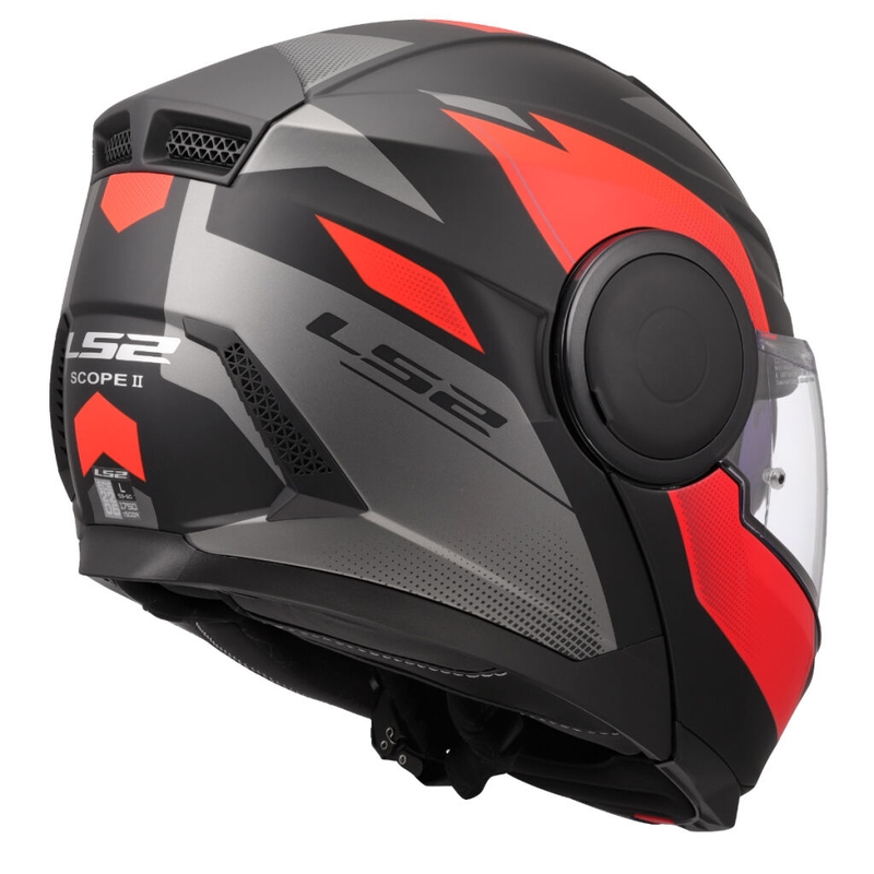 Casco de moto abatible LS2 FF902 Scope II Duria negro-rojo