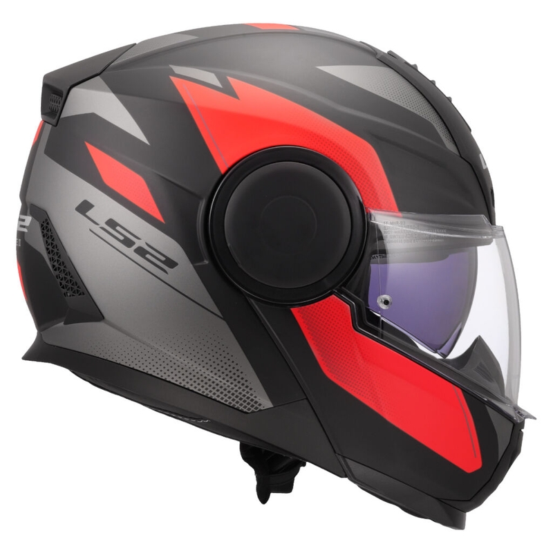 Casco de moto abatible LS2 FF902 Scope II Duria negro-rojo
