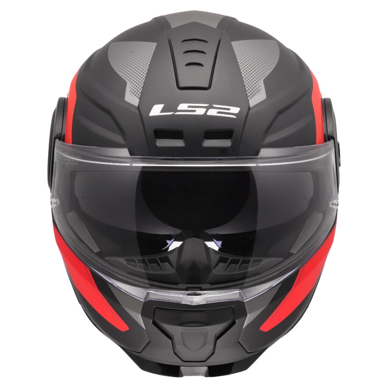 Casco de moto abatible LS2 FF902 Scope II Duria negro-rojo