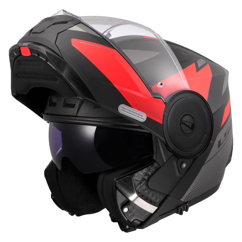 Casco de moto abatible LS2 FF902 Scope II Duria negro-rojo