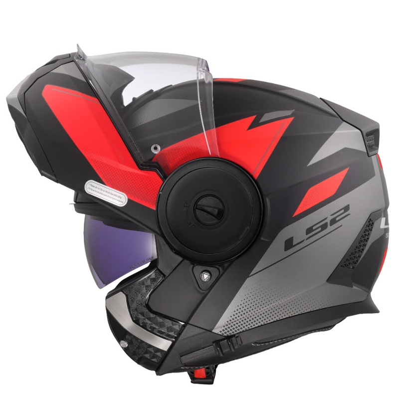 Casco de moto abatible LS2 FF902 Scope II Duria negro-rojo