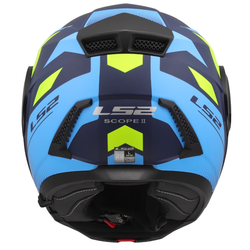 Casco de moto abatible LS2 FF902 Scope II Duria azul-amarillo fluo