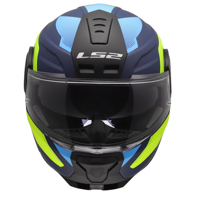 Casco de moto abatible LS2 FF902 Scope II Duria azul-amarillo fluo