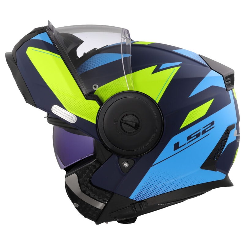 Casco de moto abatible LS2 FF902 Scope II Duria azul-amarillo fluo