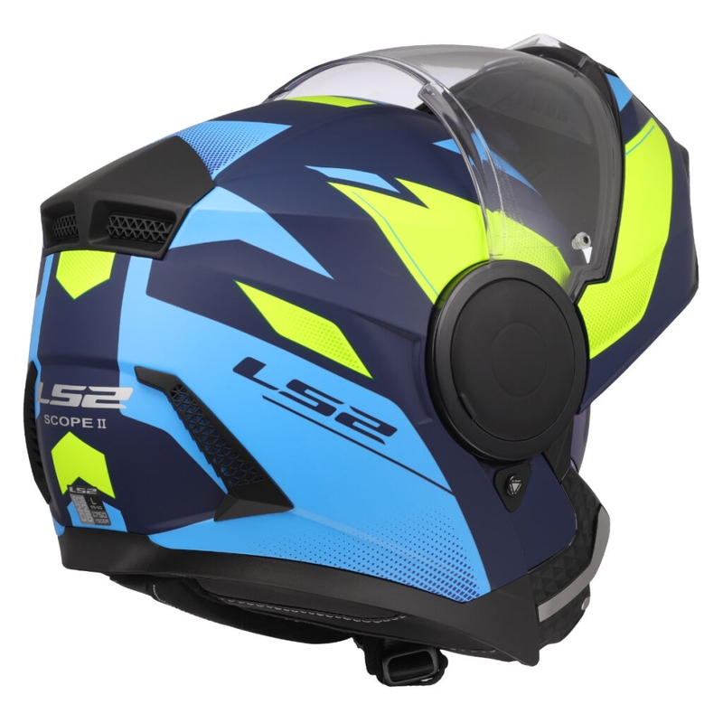 Casco de moto abatible LS2 FF902 Scope II Duria azul-amarillo fluo