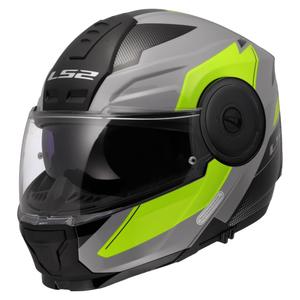 Casco de moto abatible LS2 FF902 Scope II Duria gris-amarillo fluo