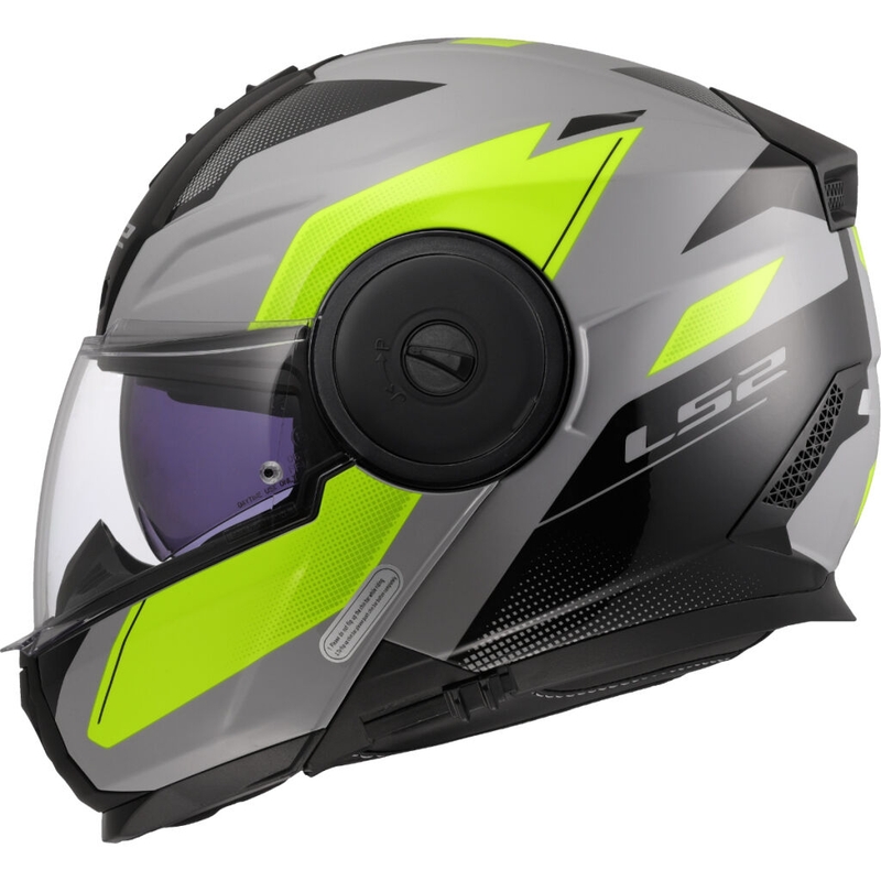 Casco de moto abatible LS2 FF902 Scope II Duria gris-amarillo fluo