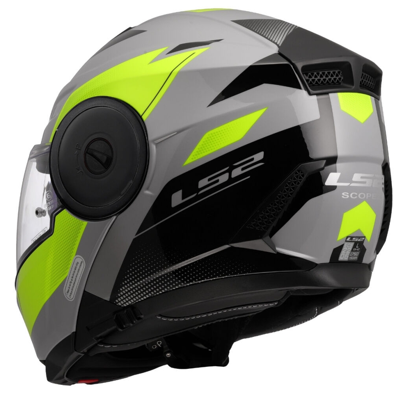 Casco de moto abatible LS2 FF902 Scope II Duria gris-amarillo fluo